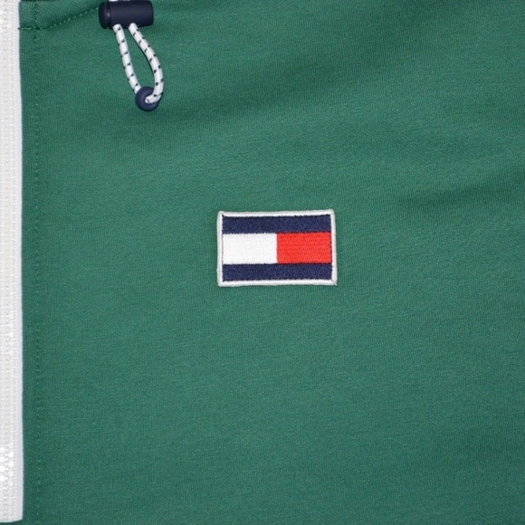 Tommy Hilfiger Men's Windward 1/4 Zip Hooded Green - Picture 5 of 7